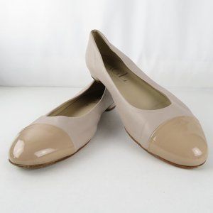 AGL Cap Toe Sz 11 Tan Cream Flats Loafers Slip ons